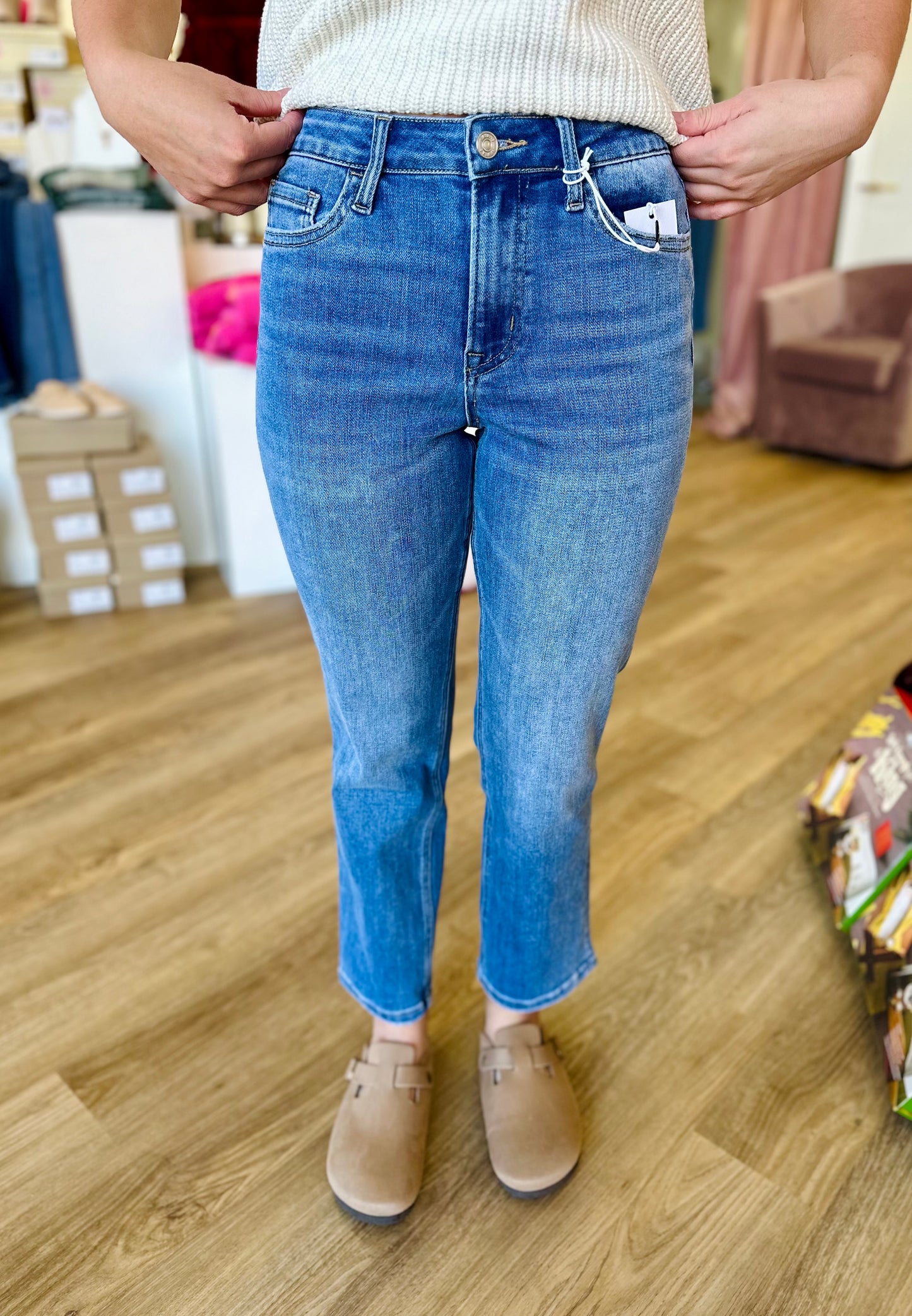 Bayeas High Rise Straight Leg Jean