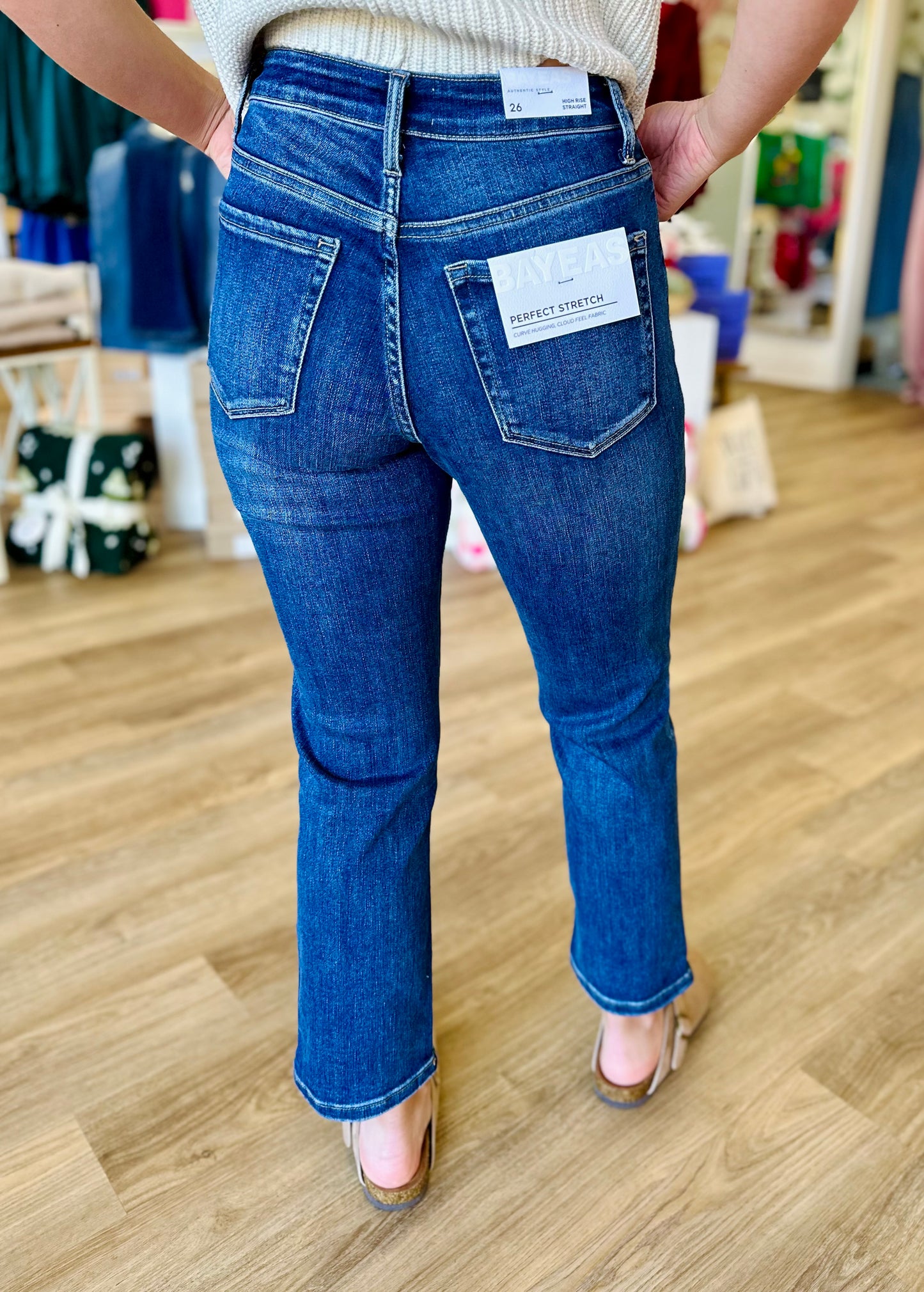 Bayeas High Rise Straight Leg Jean