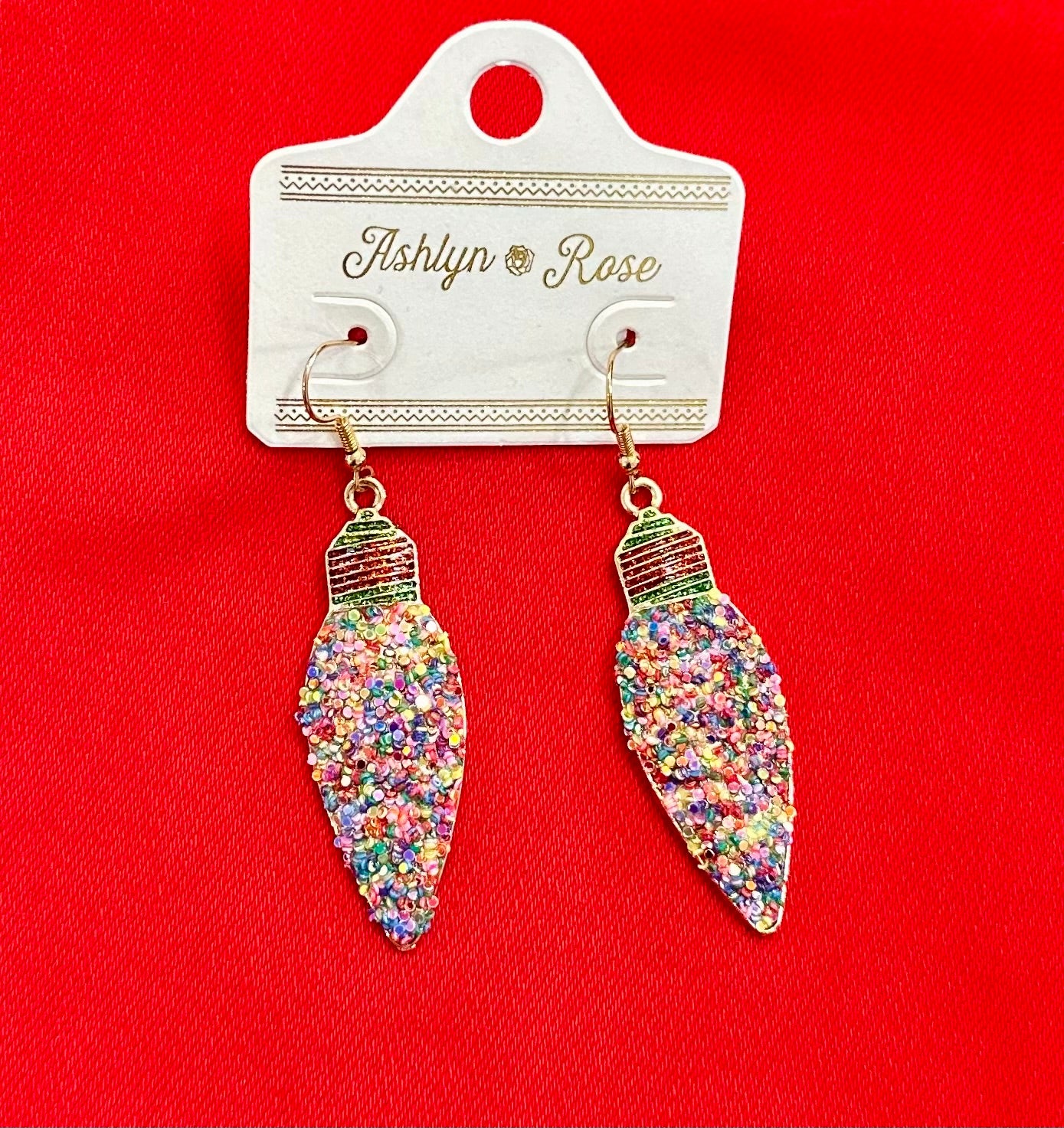 Christmas Light Glitter Earrings