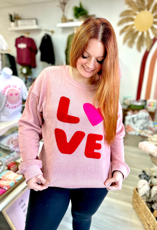 Love Pink Corded Sweatshirt