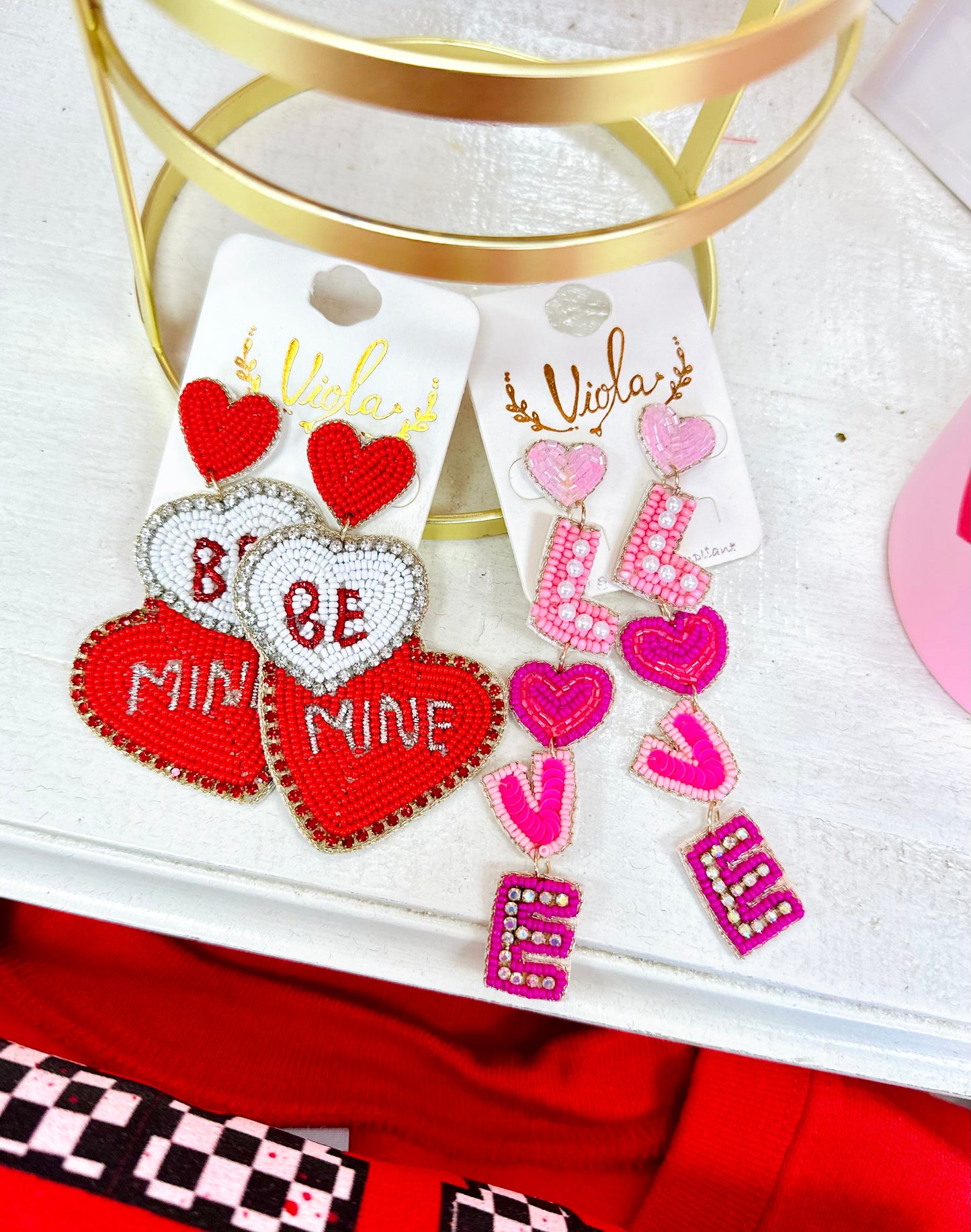 Valentine's Day Beaded Earrings