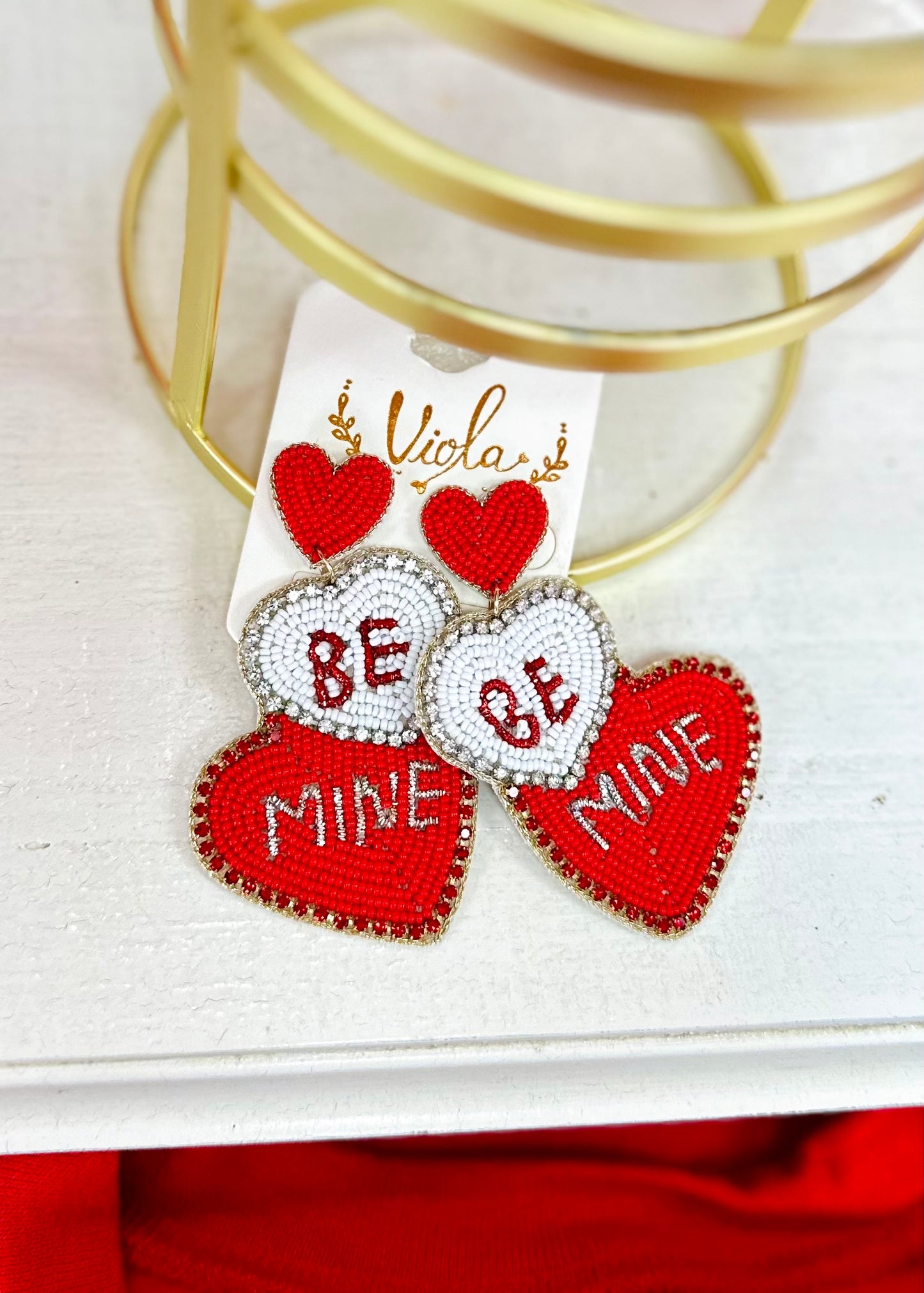 Valentine's Day Beaded Earrings