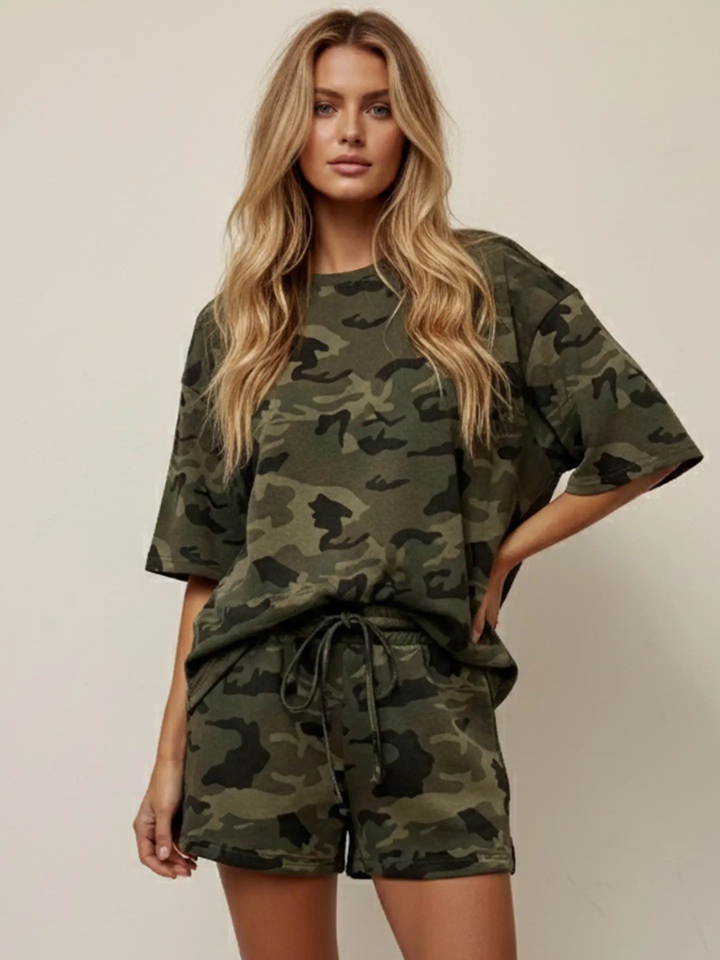 Camo French Terry Shorts & Top Set