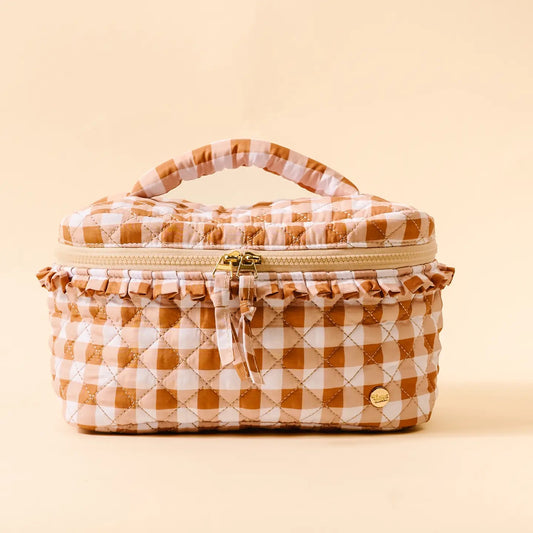 Gingham Glam & Go Quilted Cosmetic Bag