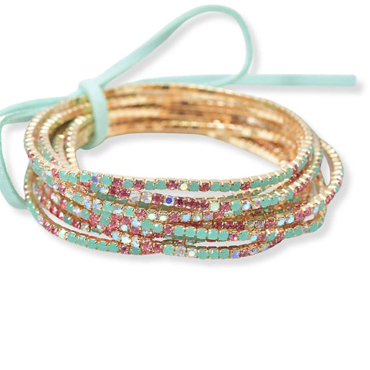 Pave Rhinestone Multi Layer Bracelet