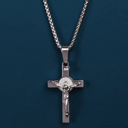 Stainless Steel Crucifix Pendant Necklace