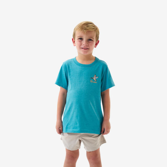 Burlebo Youth Short Sleeve Tee - Pintail Diving Duck - Cyan