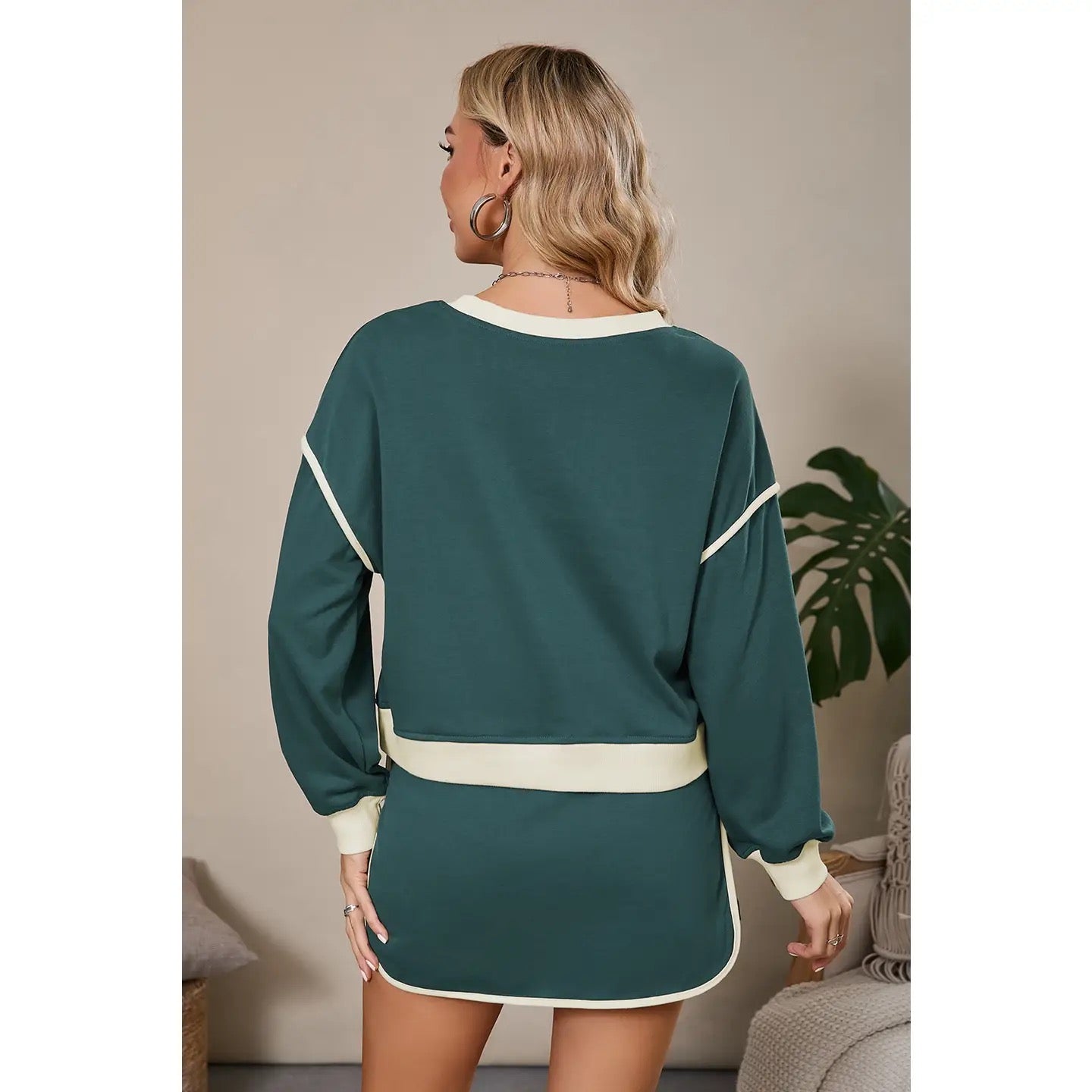 Green Pullover and Skirt Set