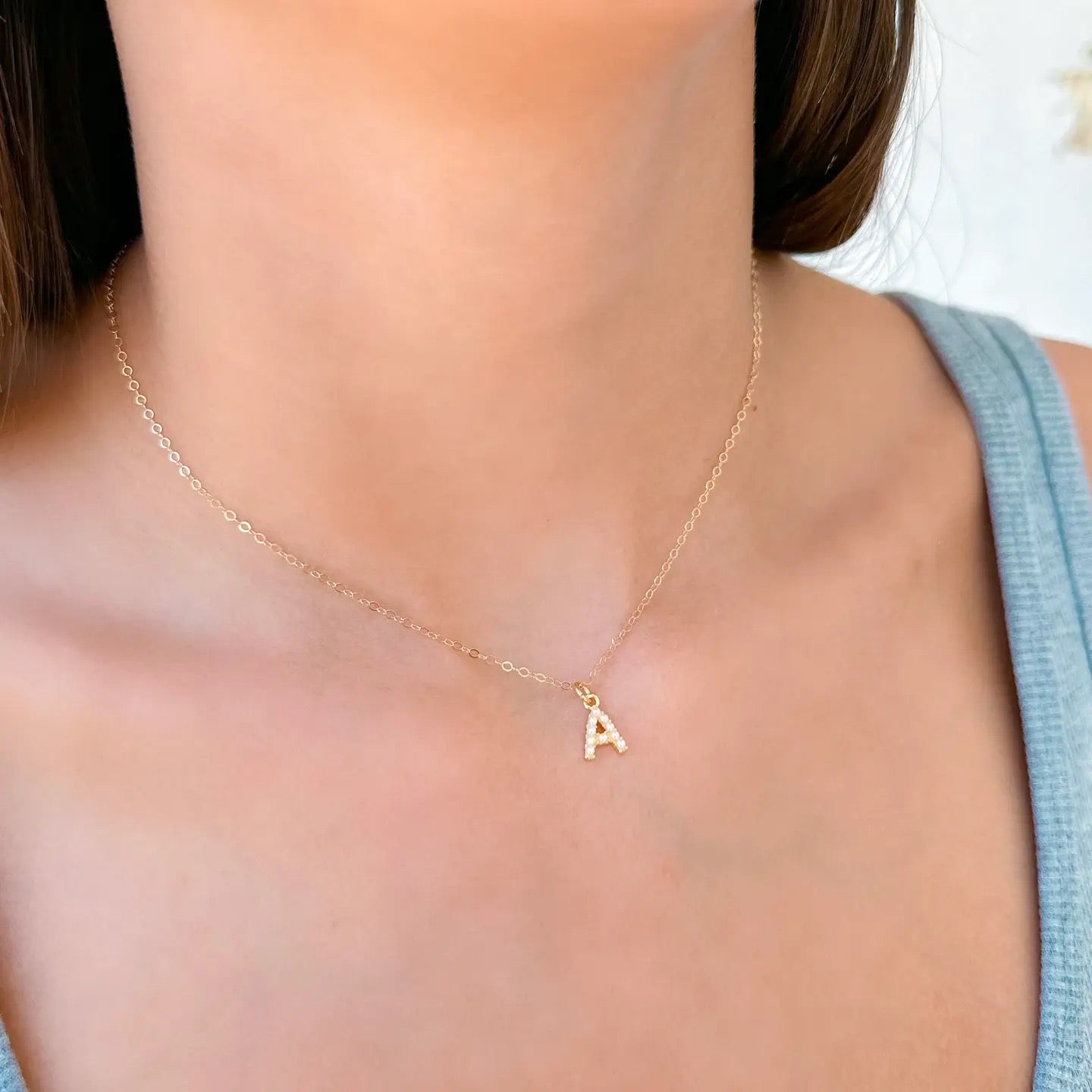 Pearl Initial Necklace
