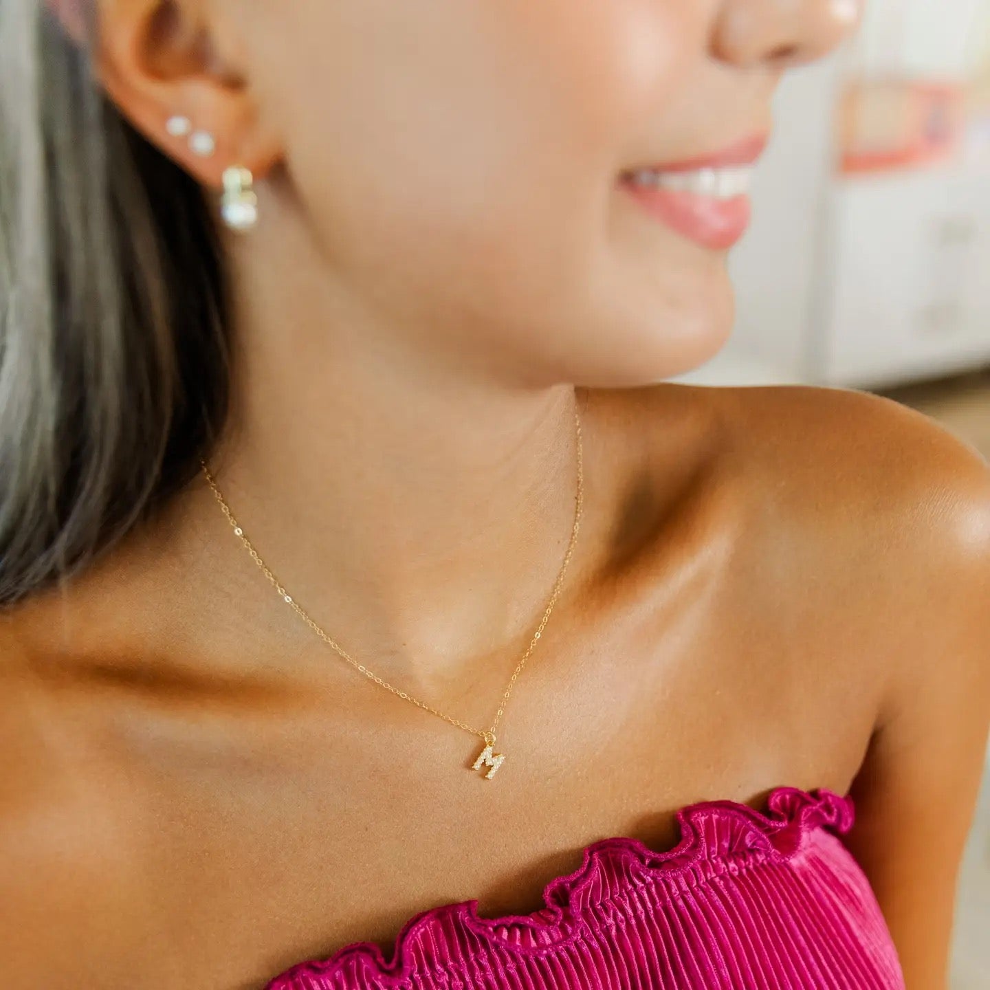 Pearl Initial Necklace