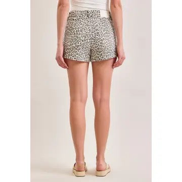Hidden White Cheetah Denim Shorts