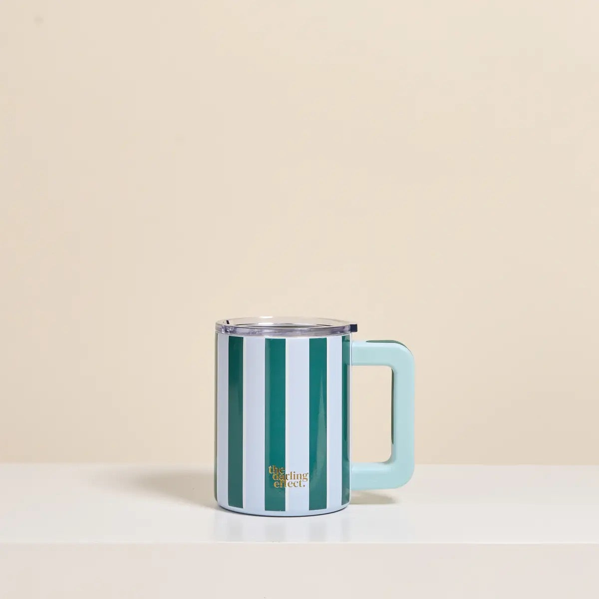 Teal Striped 14oz Insulated Mug