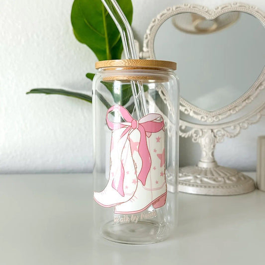 Walk by Faith Glass Tumbler