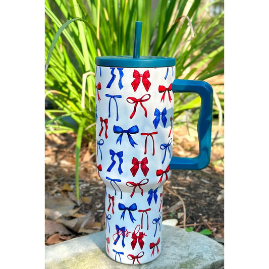 Red, White & Blue Bow Tumbler