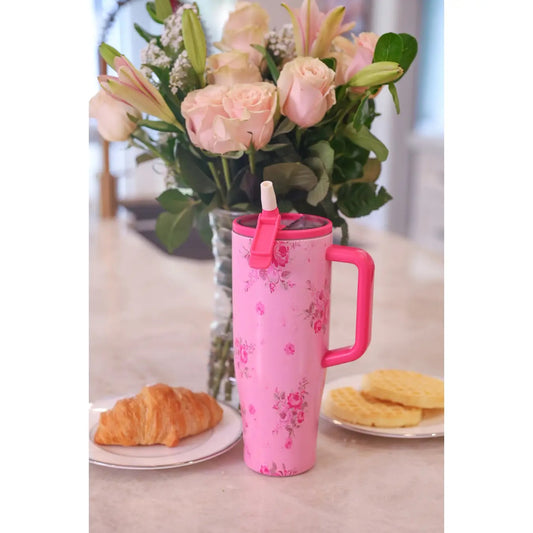 Pink Blushing Blooms Tumbler
