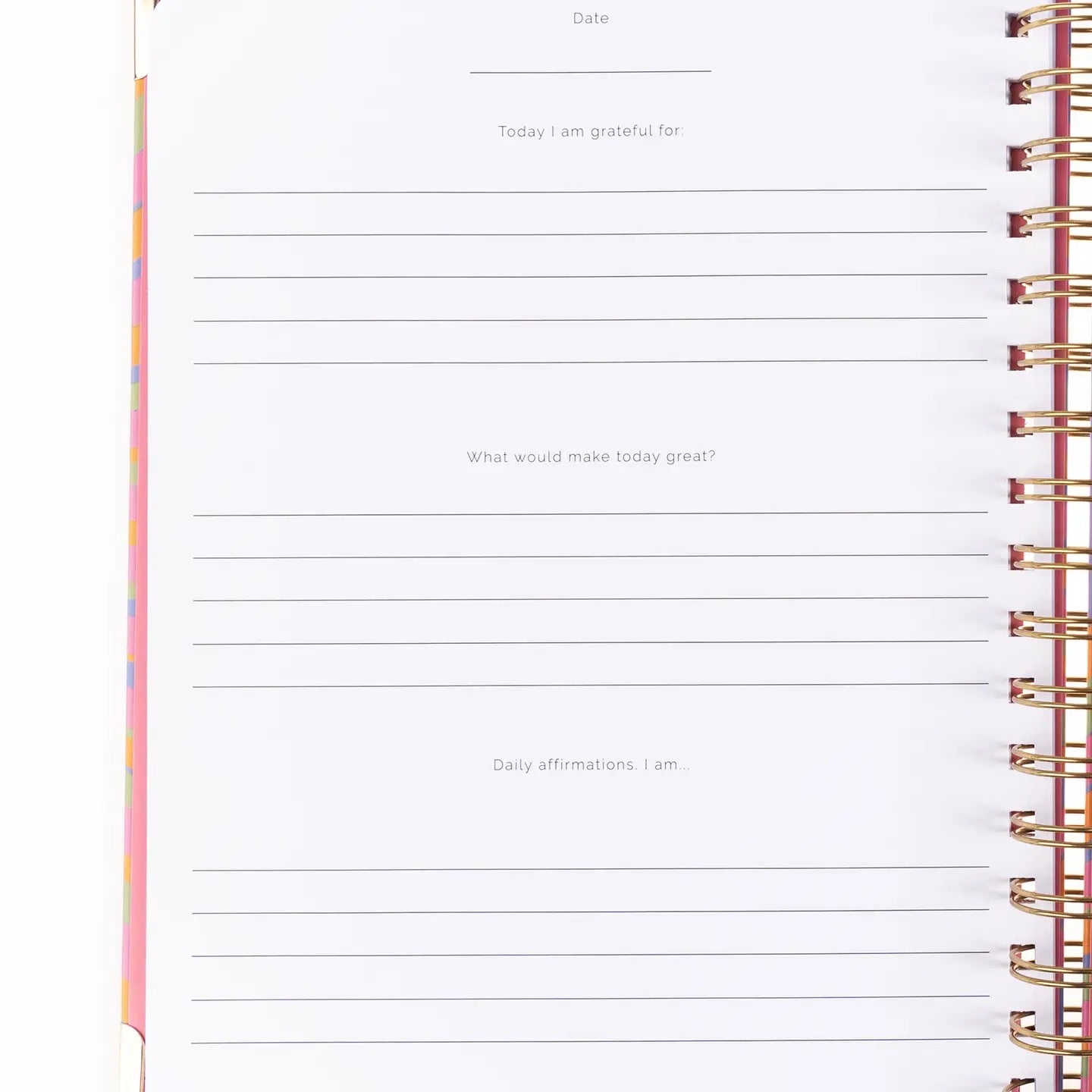 Green & Blue Spiral Gratitude Journal
