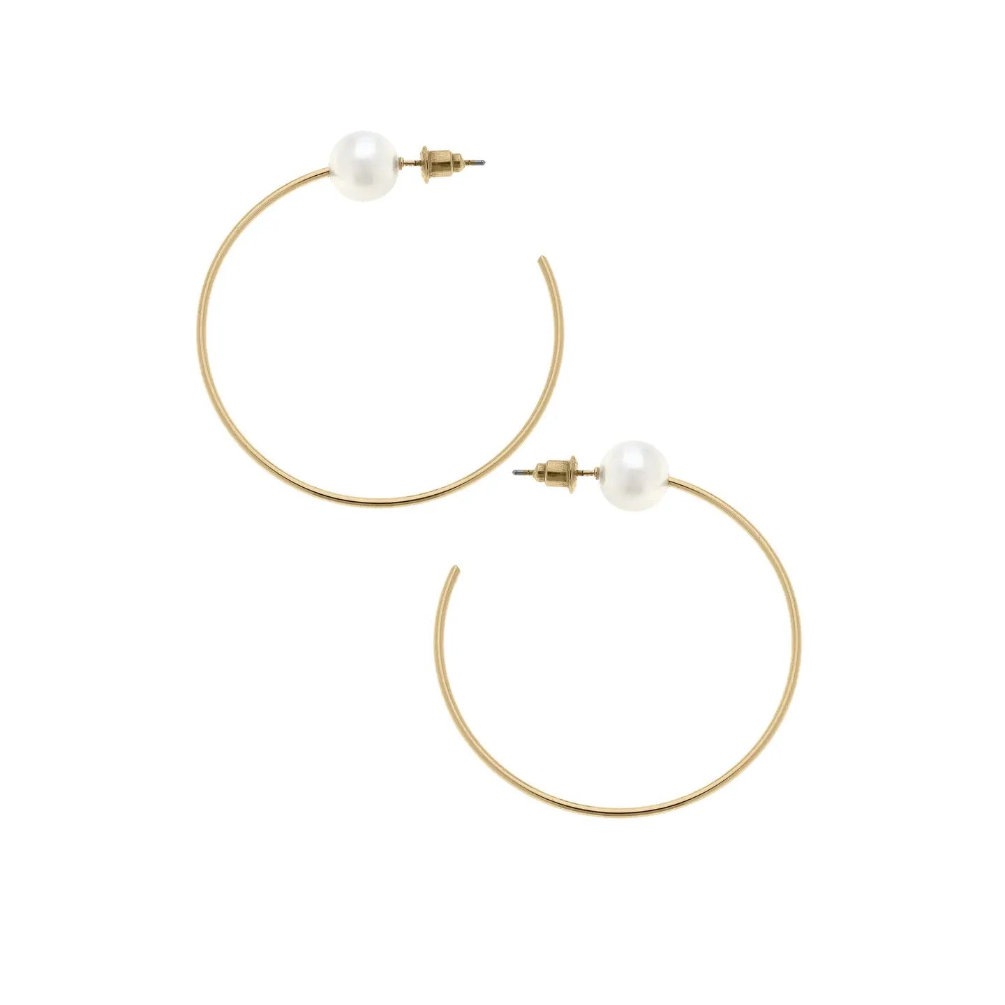 Blossom Single Pearl Hoop Earrings