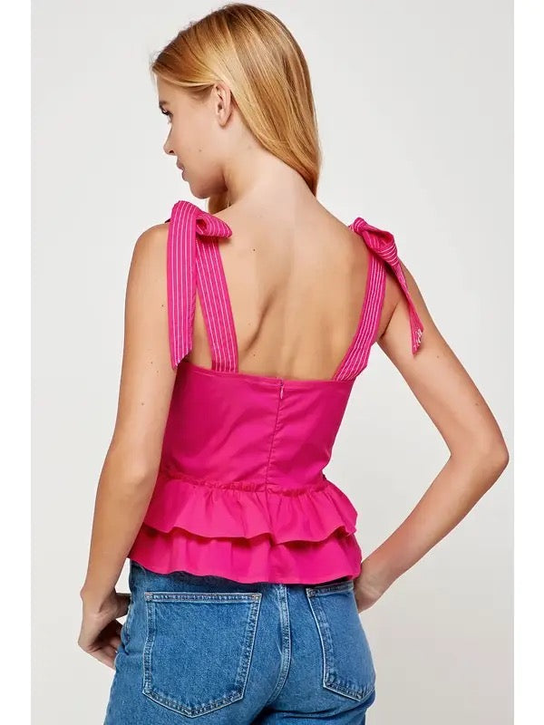 Poplin Ruffle Sleeve Top