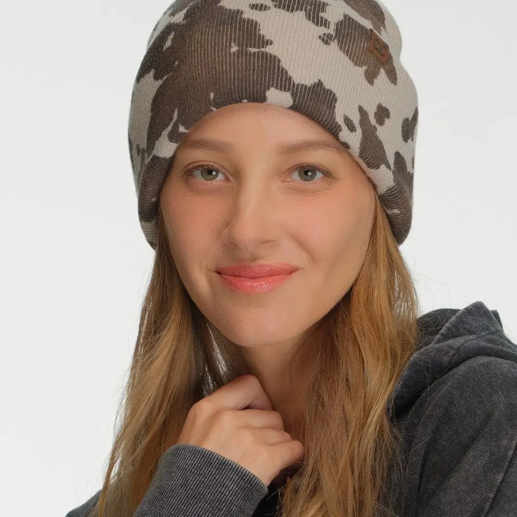 Cow Print Beanie