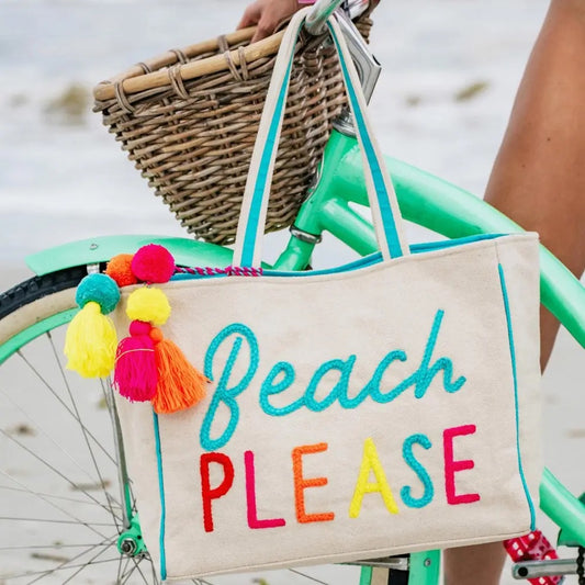 Beach Please Canvas Tote