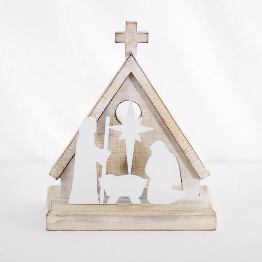 Wooden Bethlehem Nativity Decor