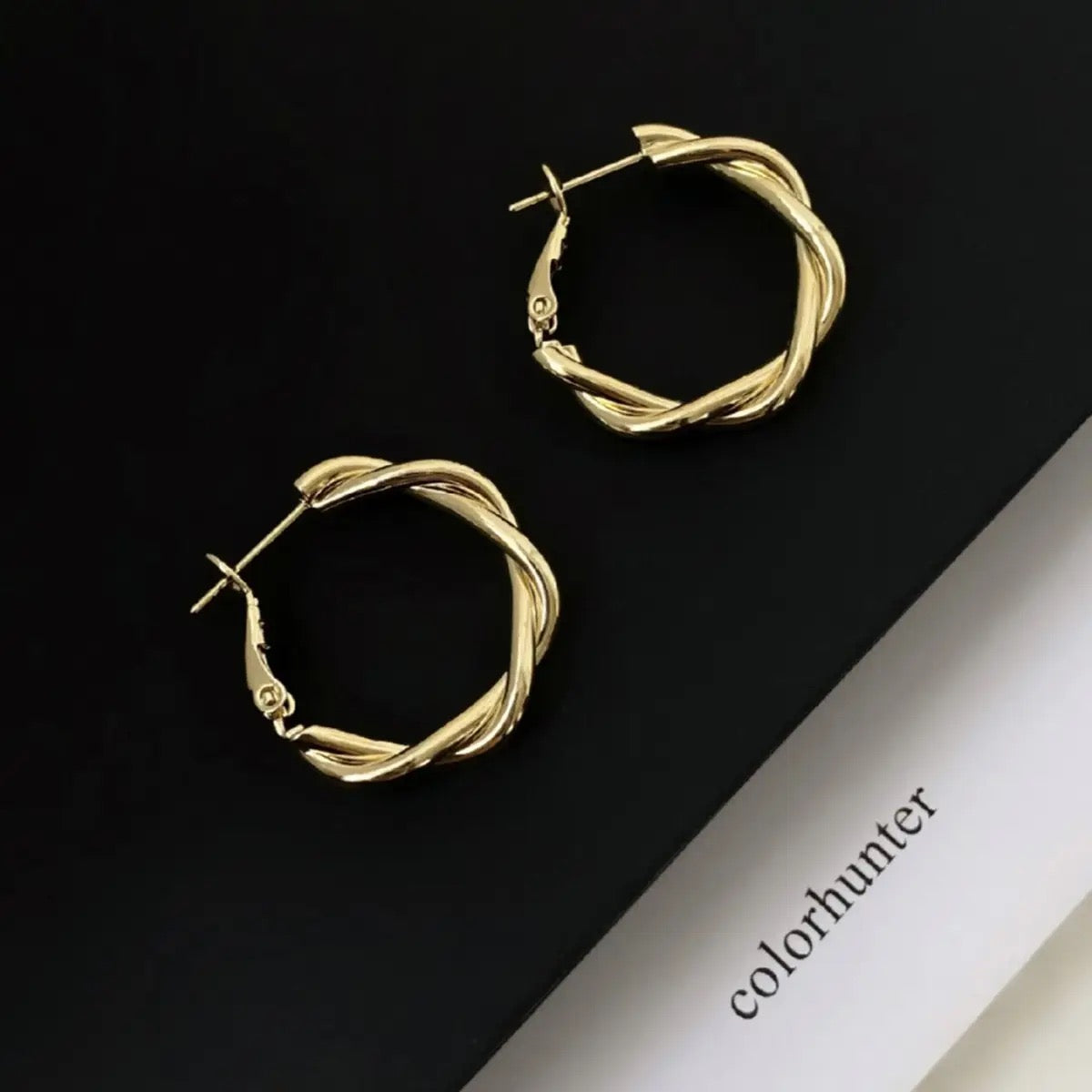 Simple Geometric Hoop Earrings Gold