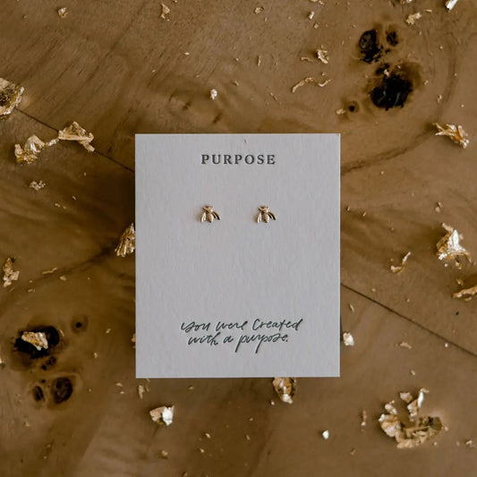 Purpose Stud Bee Earrings