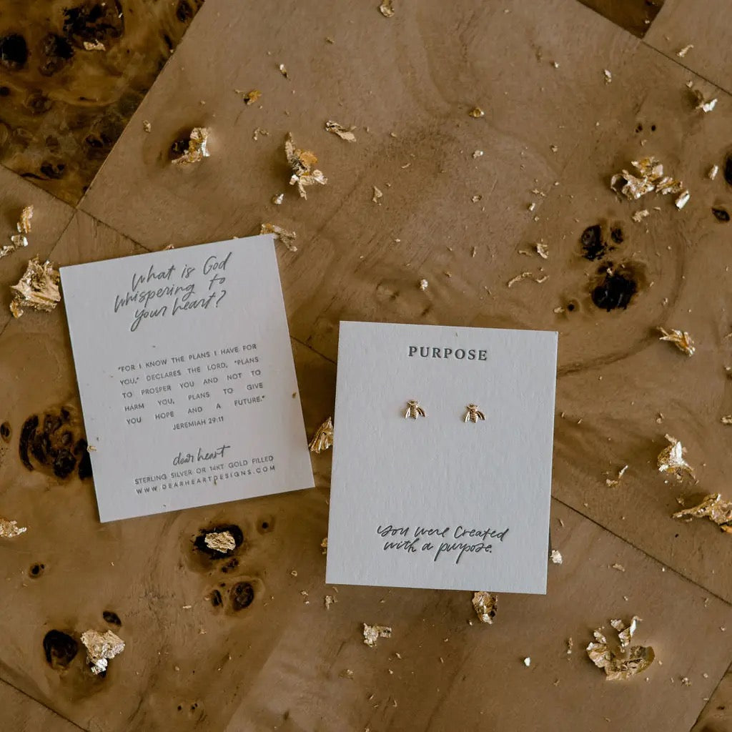 Purpose Stud Bee Earrings