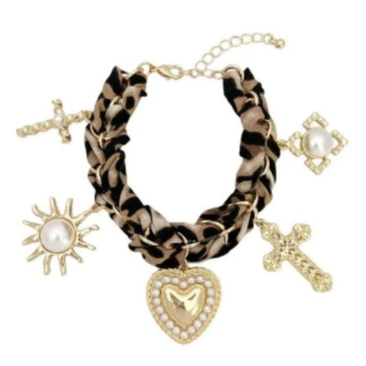 Divine Heart Charm Scarf Bracelet