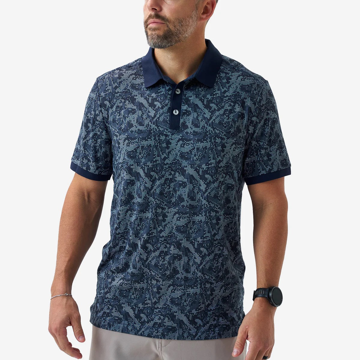 Burlebo Ringer Performance Polo - Digi Camo - Navy