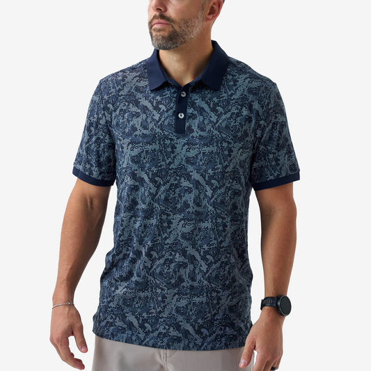 Burlebo Ringer Performance Polo - Digi Camo - Navy
