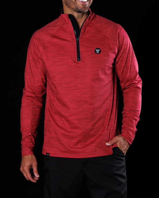 Sunday Swagger Performance Quarterzip - Crimson