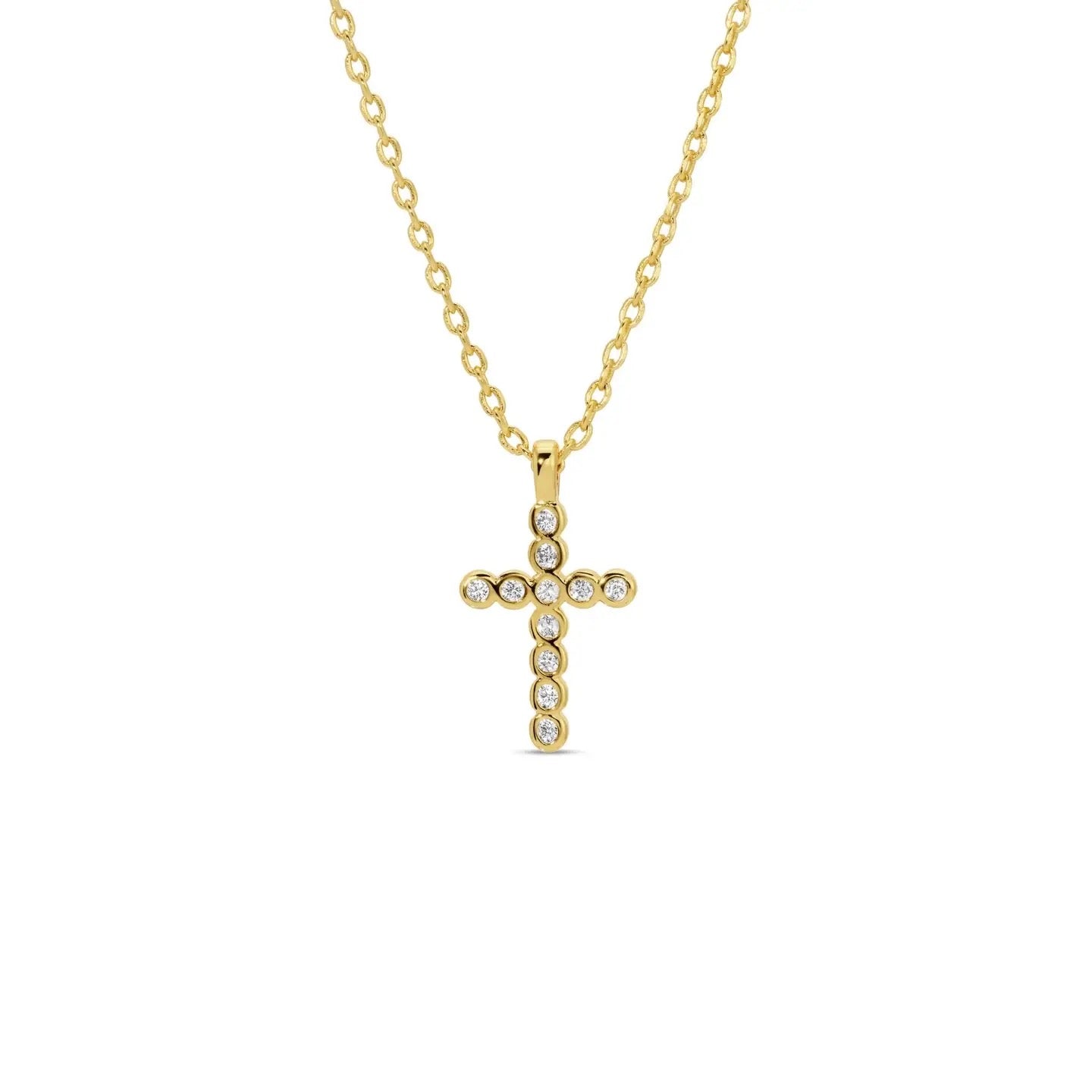 Splendid Iris Delicate Cross Pendant