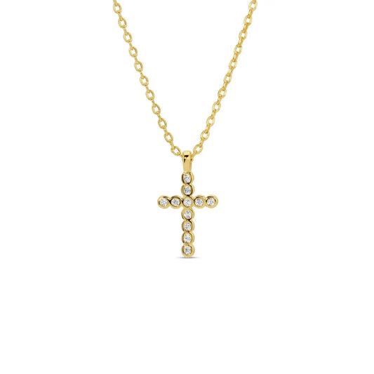 Splendid Iris Delicate Cross Pendant