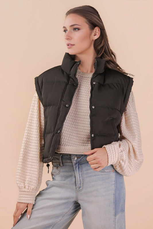 Mock Neck Puffer Vest