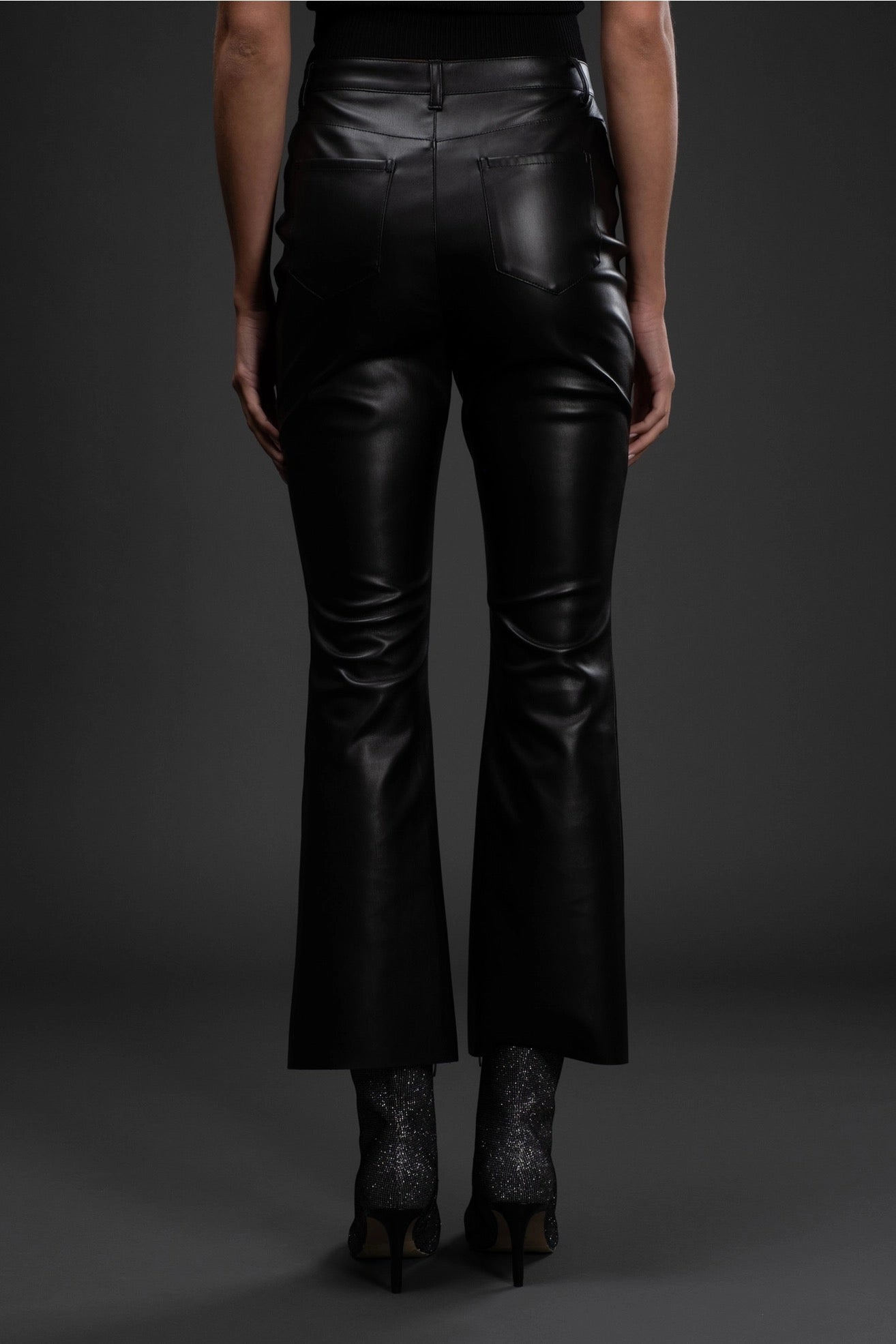 High Waisted Faux Leather Pants