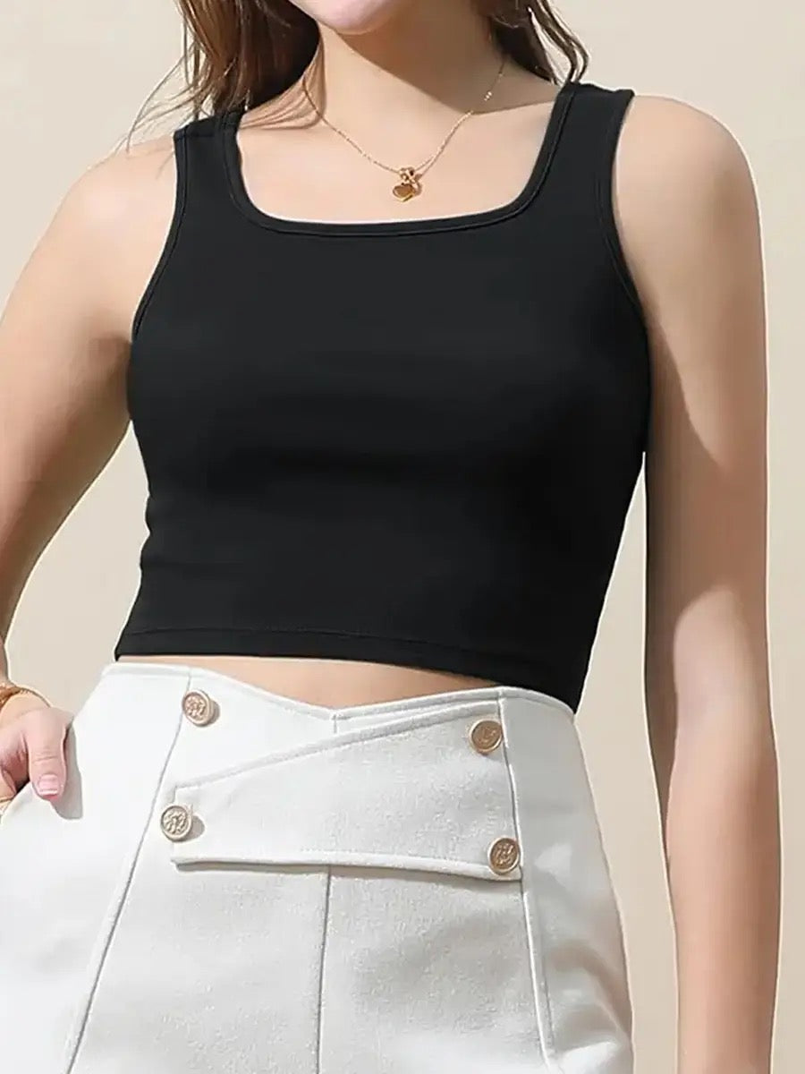 Square Neck Cropped Tank