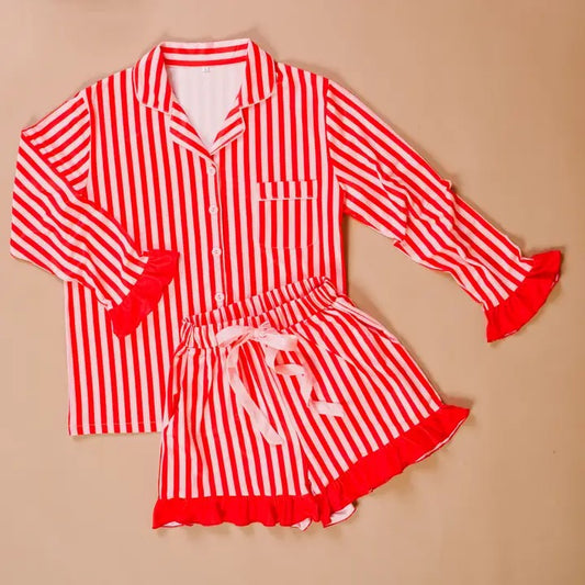 Peppermint Stripes Sweet Dreams Pajama Shorts Set
