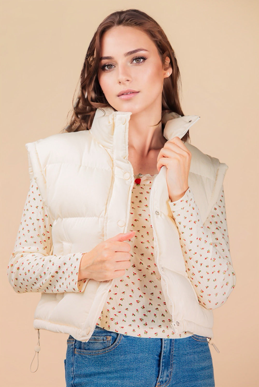 Mock Neck Puffer Vest