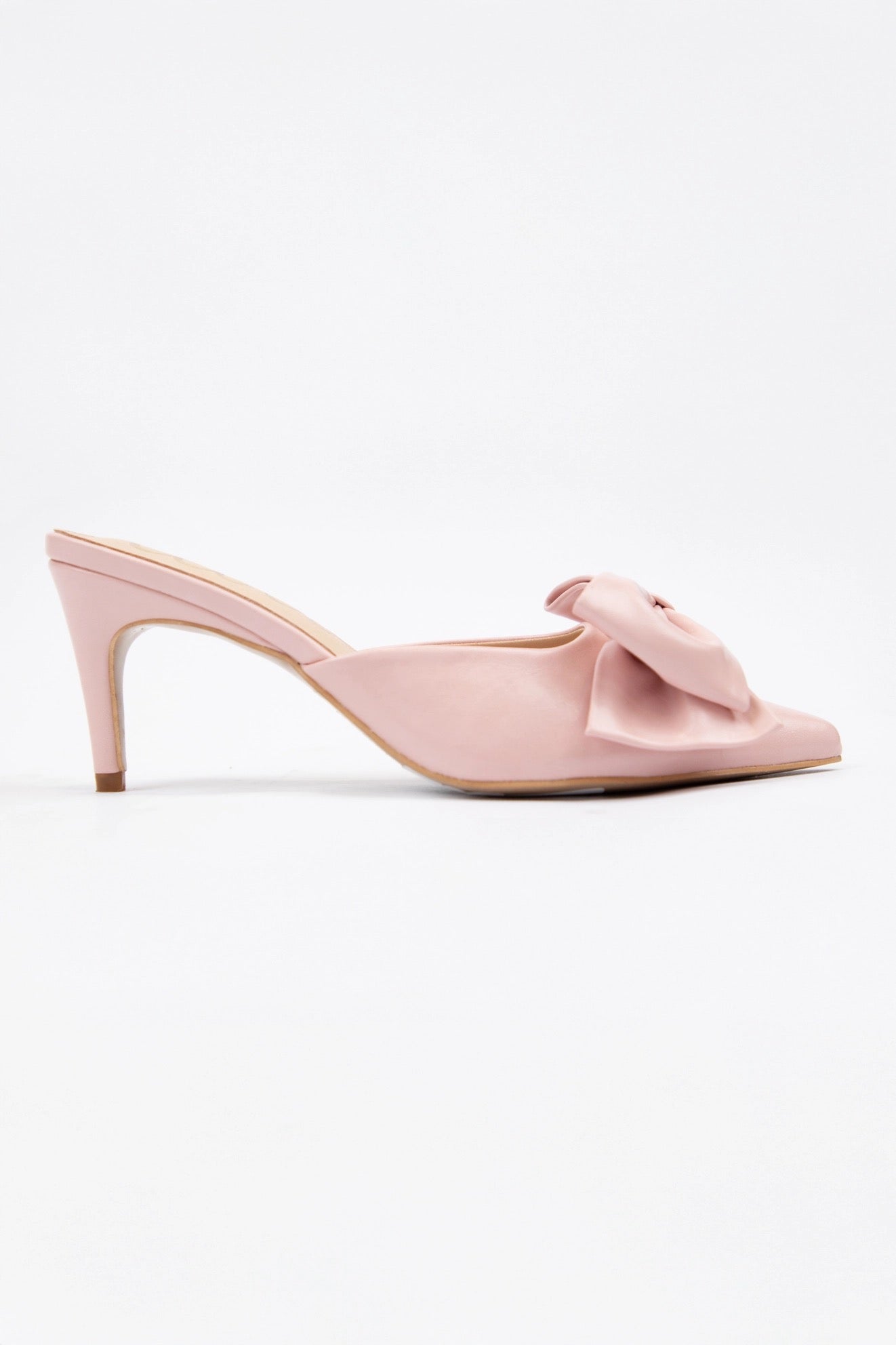 Big Bow Pointed Toe Kitten Heel