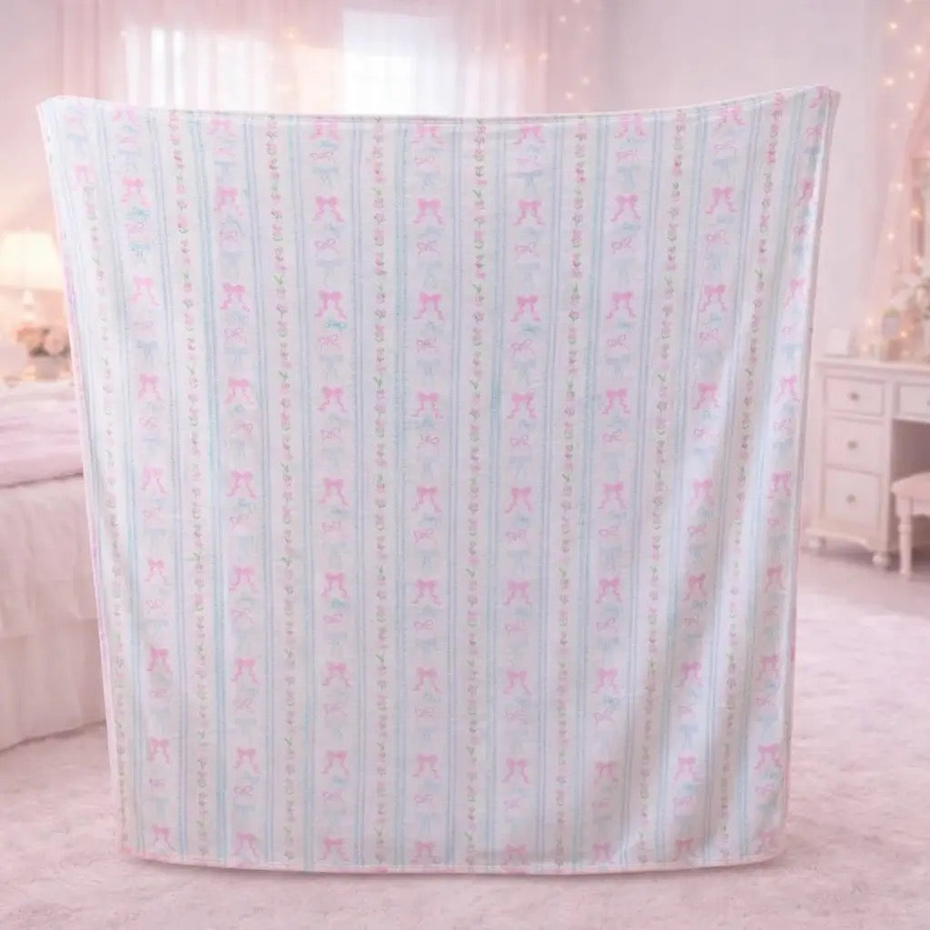 Luxe Fleece Blanket - Floral Bow