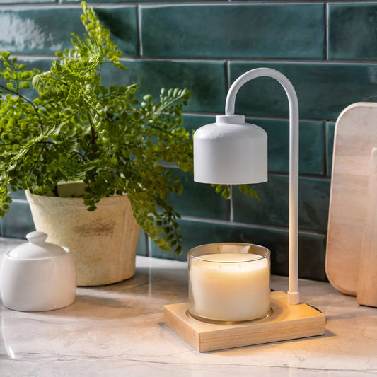 White & Wood Candle Warmer