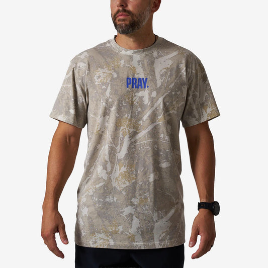 Burlebo Vintage Washed Tee - PRAY - Drifter Camo