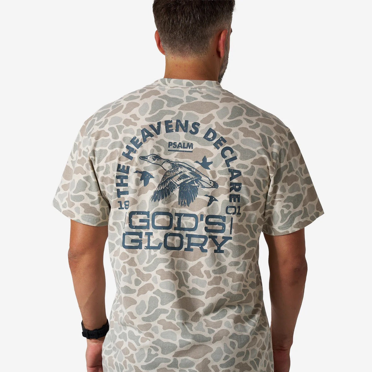 Burlebo Vintage Washed Tee - God's Glory - Classic Deer Camo