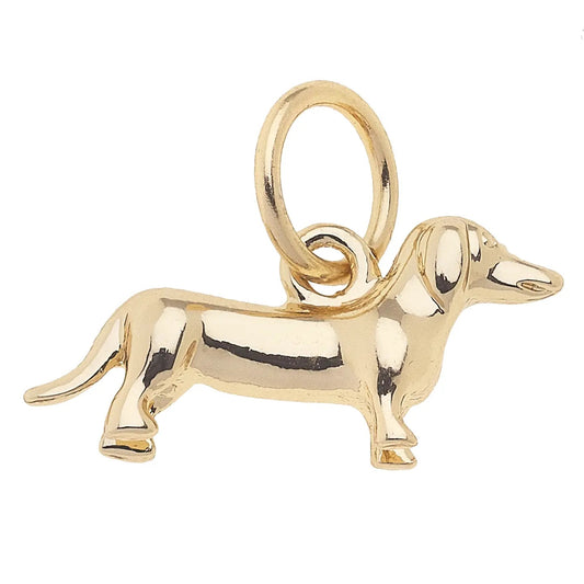 Dachshund Dog Charm Gold