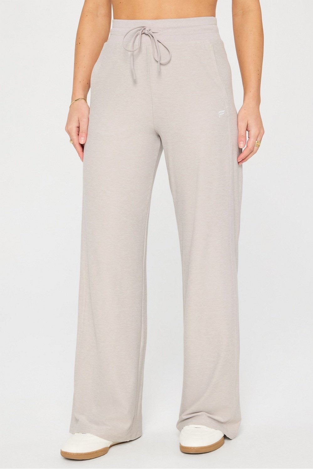 Fabletics Cloud Jersey Wide Leg Pant-Lt Sand Heather