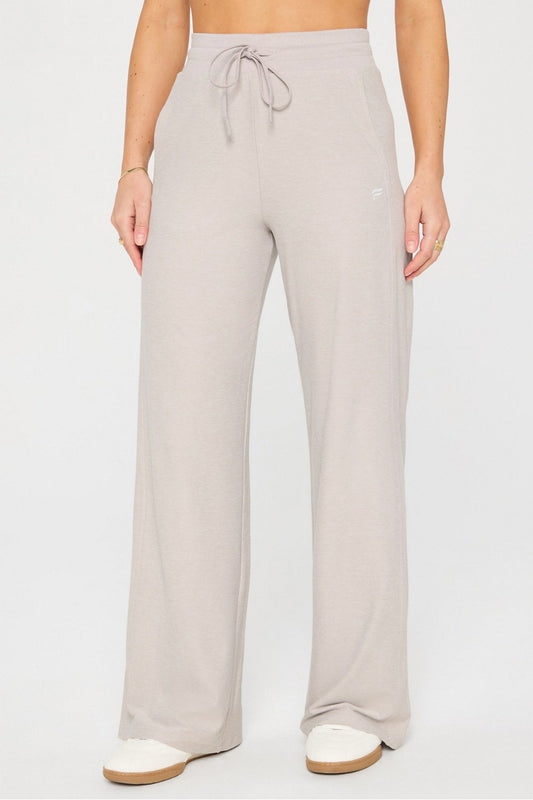 Fabletics Cloud Jersey Wide Leg Pant-Lt Sand Heather