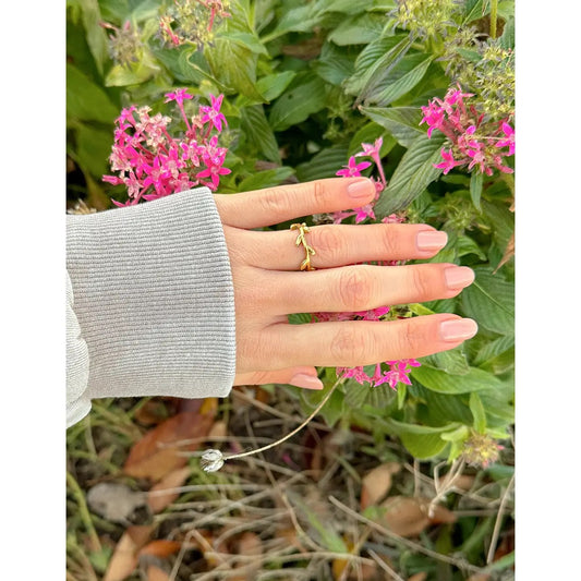 Dainty Olive Branch Gold Ring