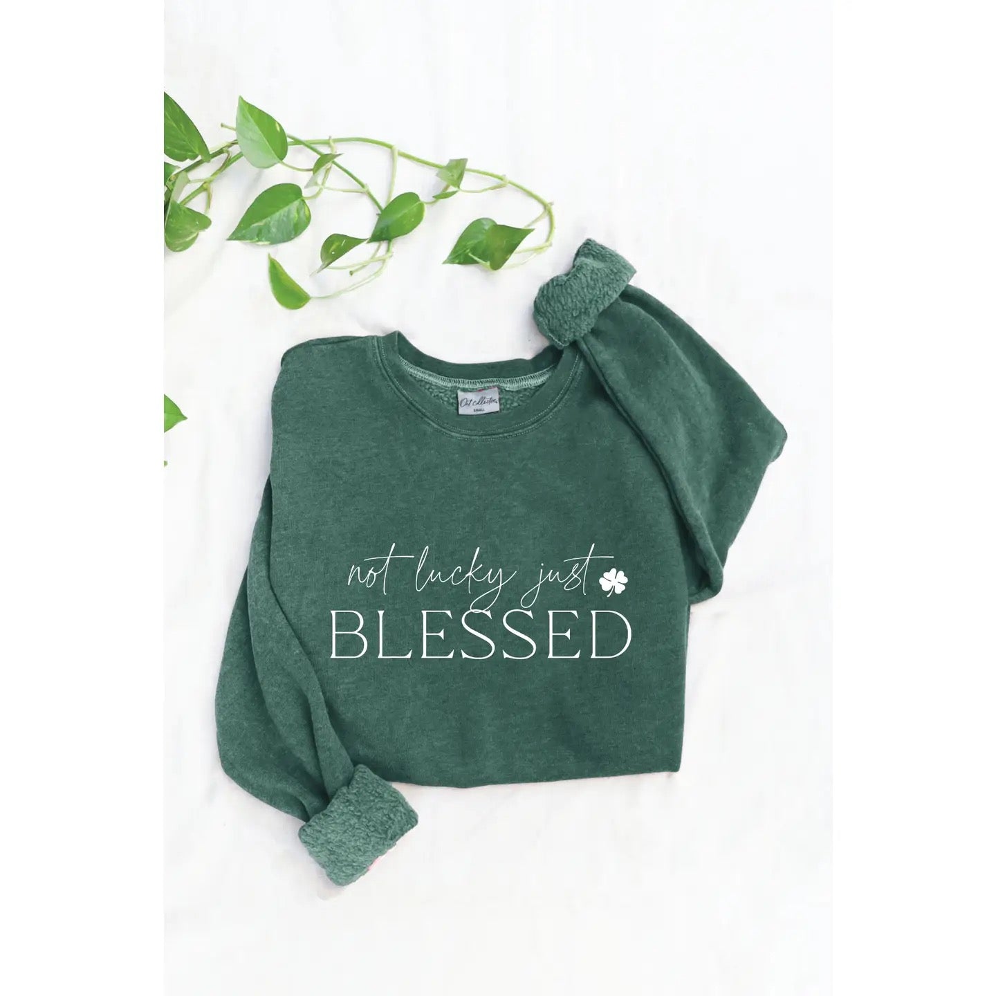 Not Lucky Just Blessed Mineral Wash Sweatshirt