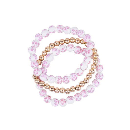 Floral Pink Stretch Bracelet